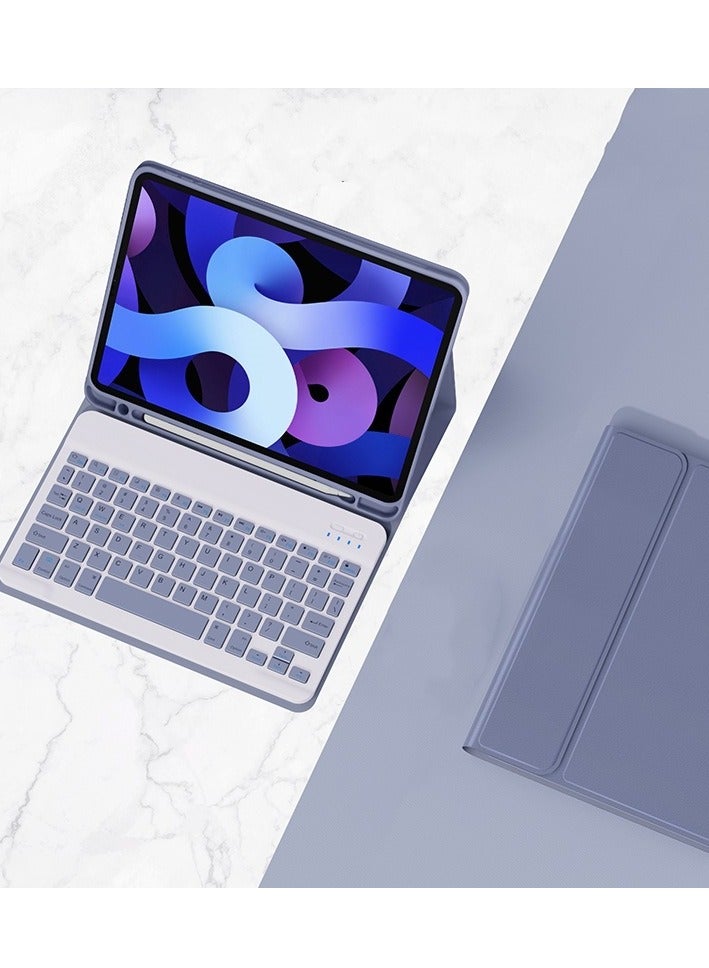 مناسب لجهاز iPad الجيل العاشر (2022) مقاس 10.9 بوصة، حامل قلم لوحة مفاتيح بلوتوث لاسلكي قابل للفصل، غطاء ذكي من الجلد النحيف - Image 4